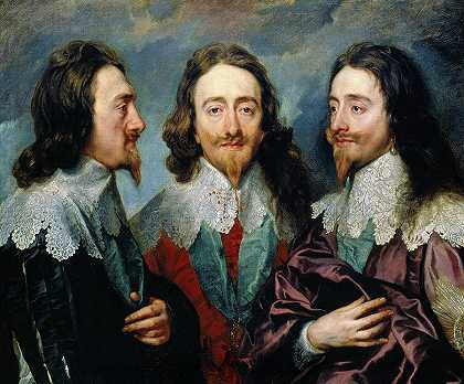查理一世在三个位置，1635-1636年`Charles I in Three Positions, 1635-1636 by Anthony van Dyck