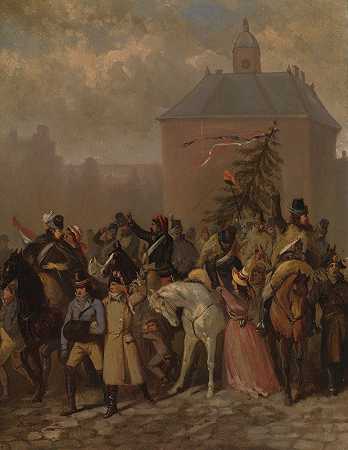 1795年法国人的到来`The arrival of the French, Anno 1795 (1837~1897) by Johannes Hinderikus Egenberger