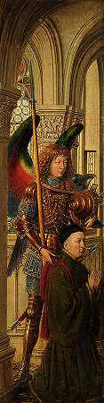 大天使迈克尔，圣母与圣子三联图`Archangel Michael, Triptych of the Virgin and Child by Jan van Eyck