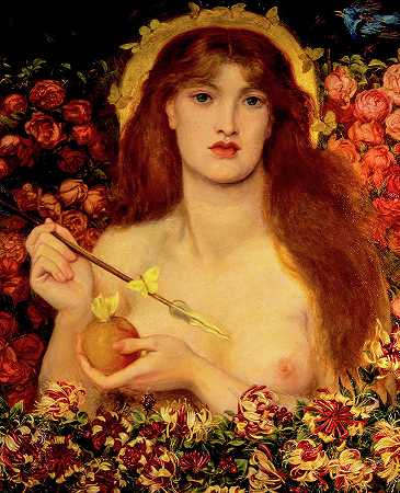 维纳斯垂直，心的改变`Venus Verticordia, Changer of the Heart by Dante Gabriel Rossetti