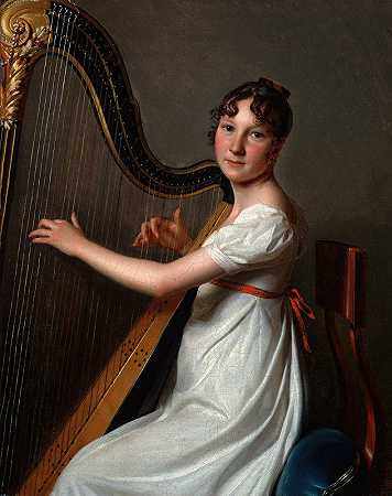 年轻的竖琴手`The Young Harpist (ca. 1804–1806) by Louis Léopold Boilly