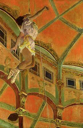 拉拉小姐在马戏团费尔南多，1879年`Miss La La at the Cirque Fernando, 1879 by Edgar Degas
