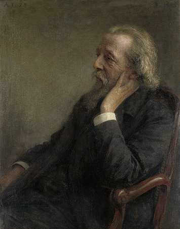 佩特罗斯·赫尔曼努斯·雨根霍尔茨牧师（1834-1911）的肖像，他是弗里耶·杰米恩特的创始人`Portret van Ds Petrus Hermannus Hugenholtz (1834~1911), oprichter van de Vrije Gemeente (1908) by Jan Veth