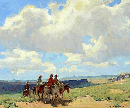 纳瓦霍人之地`Land of the Navajo by Edgar Payne