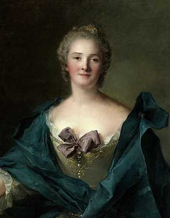 《一个女人的肖像》，1748年`Portrait of a Woman, 1748 by Jean-Marc Nattier