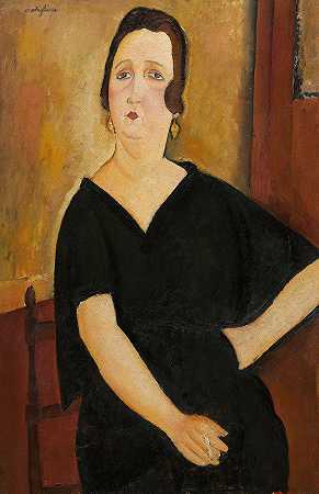 艾美黛夫人（抽烟的女人）`Madame Amédée (Woman with Cigarette) (1918) by Amedeo Modigliani