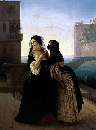 复仇宣誓，1851年`Vengeance is Sworn, 1851 by Francesco Hayez