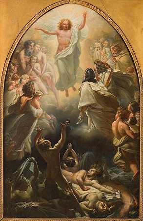 耶稣基督的降临`La Descente de Jésus~Christ dans les limbes (1819) by Pierre Claude François Delorme