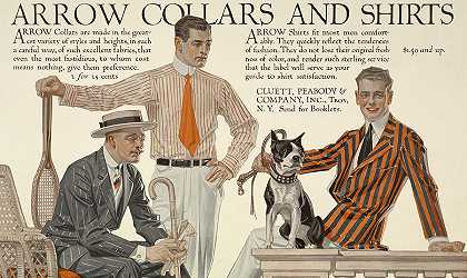 箭领和衬衫，1913年`Arrow Collars and Shirts, 1913 by Joseph Christian Leyendecker
