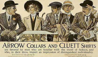 箭领和克莱特衬衫，1911年`Arrow Collars and Cluett Shirts, 1911 by Joseph Christian Leyendecker