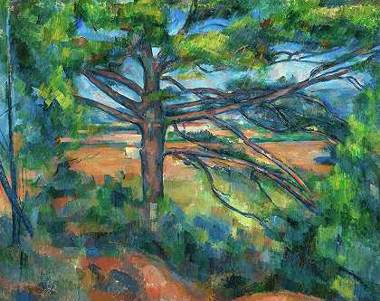 艾克斯附近的大松树，1895-1897年`Great Pine near Aix, 1895-1897 by Paul Cezanne