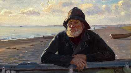 来自斯卡恩的渔夫`A Fisherman from Skagen by Michael Ancher