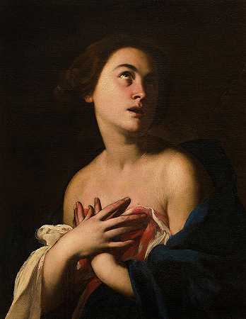 圣阿加莎，西西里岛的阿加莎`Saint Agatha, Agatha of Sicily by Massimo Stanzione