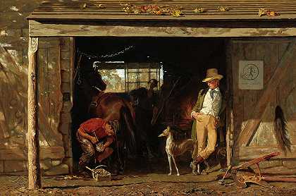 休闲与劳动，1858年`Leisure and Labor, 1858 by Frank Blackwell Mayer