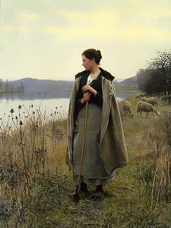 Rolleboise的牧羊女`Shepherdess of Rolleboise