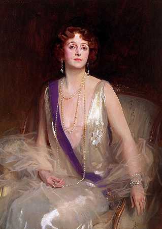格雷斯·埃尔维纳，凯德尔斯顿的侯爵夫人寇松，1925年`Grace Elvina, Marchioness Curzon of Kedleston, 1925 by John Singer Sargent