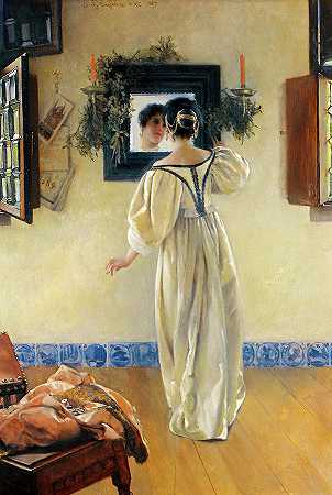 敲门声`A Knock at the Door by Laura Theresa Alma-Tadema