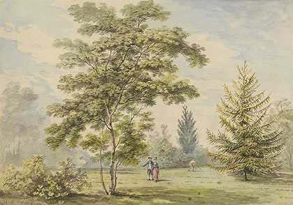 相思树`The Acacia Tree (Figures in a Park) by George Barret