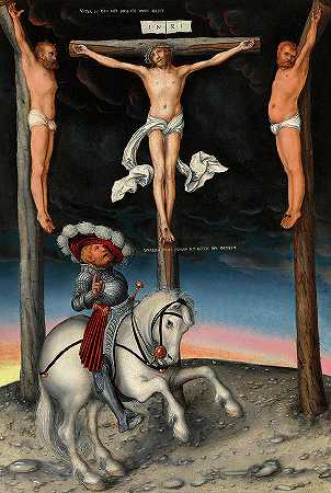 与皈依的百夫长一起受难`The Crucifixion with the Converted Centurion by Lucas Cranach