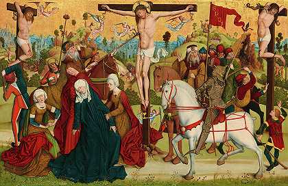 加略山，1470-1480年`Calvary, 1470-1480 by Master of the Death of Saint Nicholas of Munster
