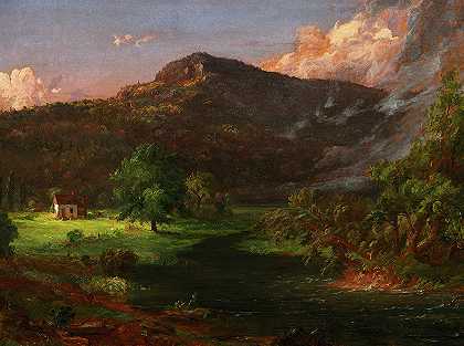 Tourn Mountain，华盛顿总部，Rockland Co.，纽约，1851年`Tourn Mountain, Head Quarters of Washington, Rockland Co., New York, 1851 by Jasper Francis Cropsey
