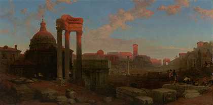 罗马论坛的遗迹`The Remains of the Roman Forum (1861) by David Roberts
