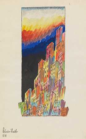 多姿多彩的城市，格拉茨`Bunte Stadt, Graz (1924) by Karl Wiener