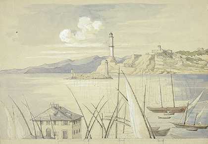 来自马耳他十字架的热那亚`Genoa from the Croce di Malta (1841) by Elizabeth Murray