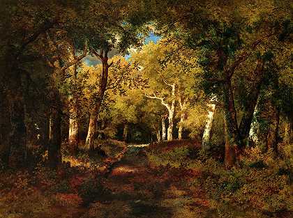 1874年在森林里`In the Forest, 1874 by Narcisse Diaz de la Pena