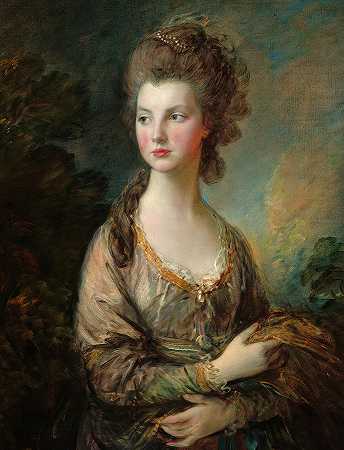 尊敬的。托马斯·格雷厄姆夫人，1775-1777年`The Hon. Mrs. Thomas Graham, 1775-1777 by Thomas Gainsborough