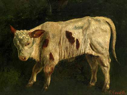 《白色小牛》，1872年`The White Calf, 1872 by Gustave Courbet