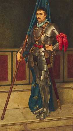 骑士`The Knight (1884) by Sir James Dromgole Linton