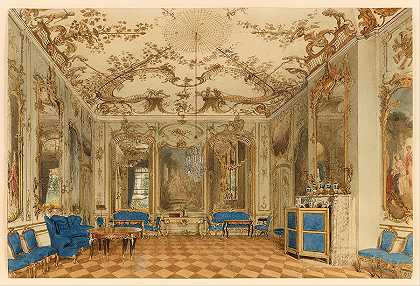 德国波茨坦圣索奇宫音乐厅`Concert Room of Sanssouci Palace Potsdam Germany