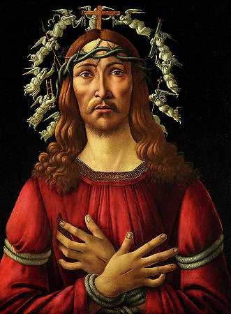 《悲伤的人》，1445-1510年`The Man of Sorrows, 1445-1510 by Sandro Botticelli