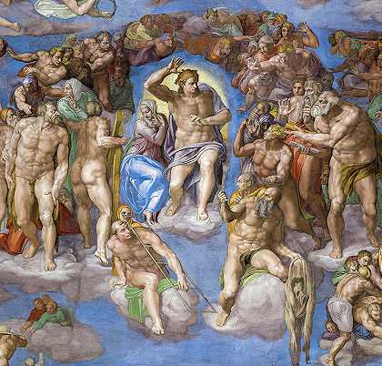 最后的审判，西斯廷教堂`The Last Judgment, Sistine Chapel by Michelangelo Buonarroti
