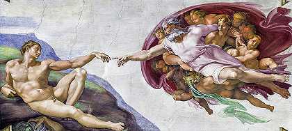 亚当的创造，1512年`The Creation of Adam, 1512 by Michelangelo