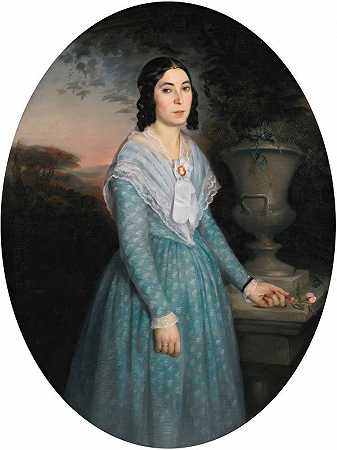玛丽·塞琳娜·布里厄肖像`Portrait Of Marie~Célina Brieu (1846) by William Bouguereau