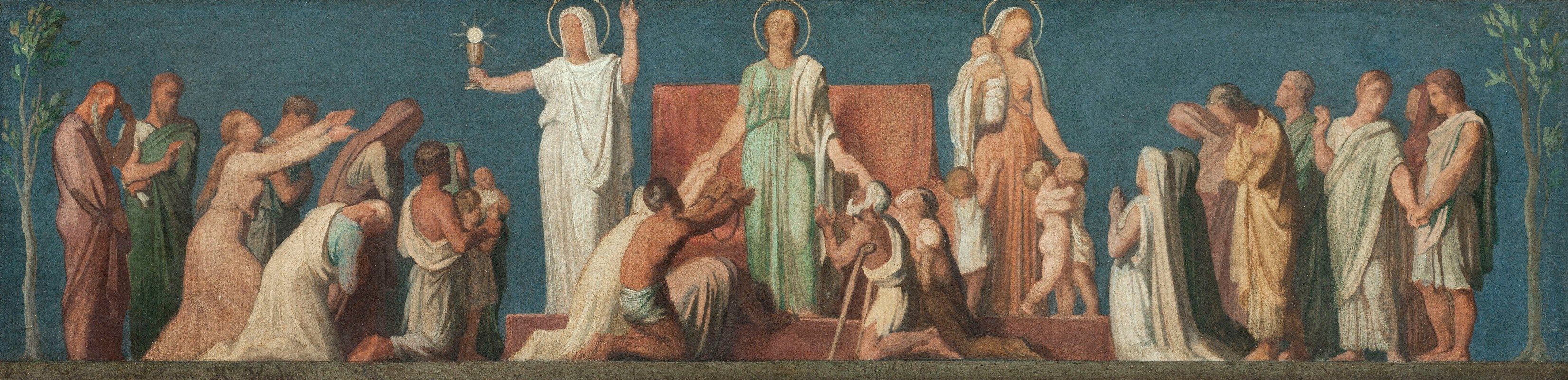 ~
Esquisse pour léglise Saint~Vincent~de~Paul; Les trois Vertus théologales (1848) -