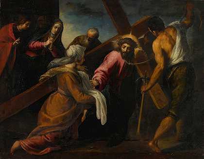 基督在通往加略山的路上`Christ On The Road To Calvary by Jacopo Palma Il Vecchio