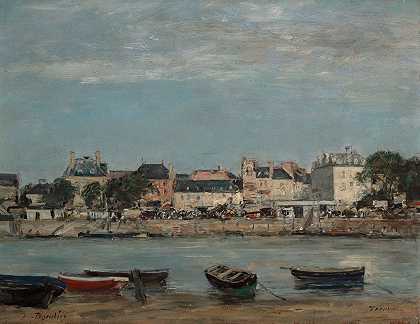 特鲁维尔港`The Port of Trouville (ca. 1888–95) by Eugène Boudin