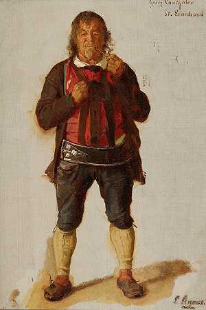 圣莱昂哈德乔治·兰塔勒肖像`Portrait of Georg Lanthaler, St. Leonhard by Ludwig Knaus