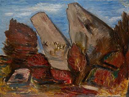 麻萨诸塞州安角多顿公地鲸鱼颚`Whale’s Jaw, Dogtown Common, Cape Ann, Massachusetts (1934) by Marsden Hartley