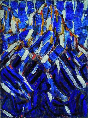 抽象（蓝山）`Abstraction (the Blue Mountain) (1912) by Christian Rohlfs