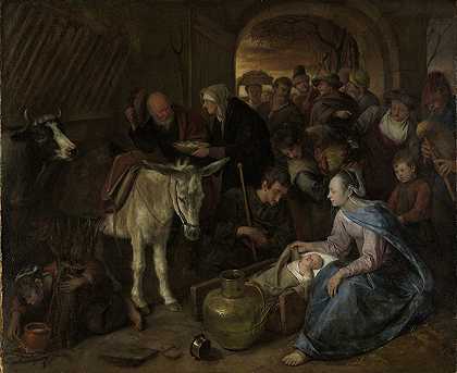 牧羊人的崇拜`The adoration of the shepherds (1660 ~ 1679) by Jan Steen