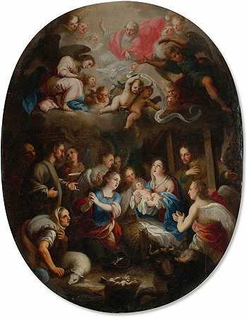 牧羊人的朝拜`Adoration of the Shepherds by Juan Francisco de Aguilera
