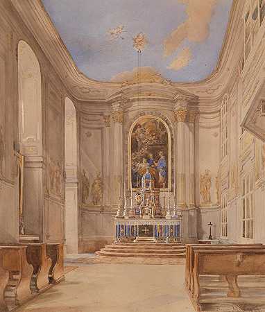基尔切宁`Kircheninneres (1861) by Franz Alt