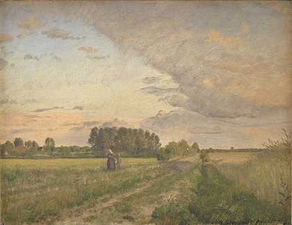 夏季景观`Sommerlandskab (1876 ~ 1877) by Joakim Skovgaard