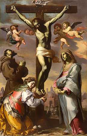 耶稣受难与圣母、圣人弗朗西斯和阿加莎`Crucifix with the Virgin and Saints Francis and Agatha