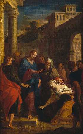 Le Christ et lHémorroïsse`Le Christ et lHémorroïsse (1695) by Louis de Boullogne the Younger