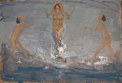 海洋中的艺术舞蹈`Eurhythmischer Tanz im Meere by Ernst Schiess